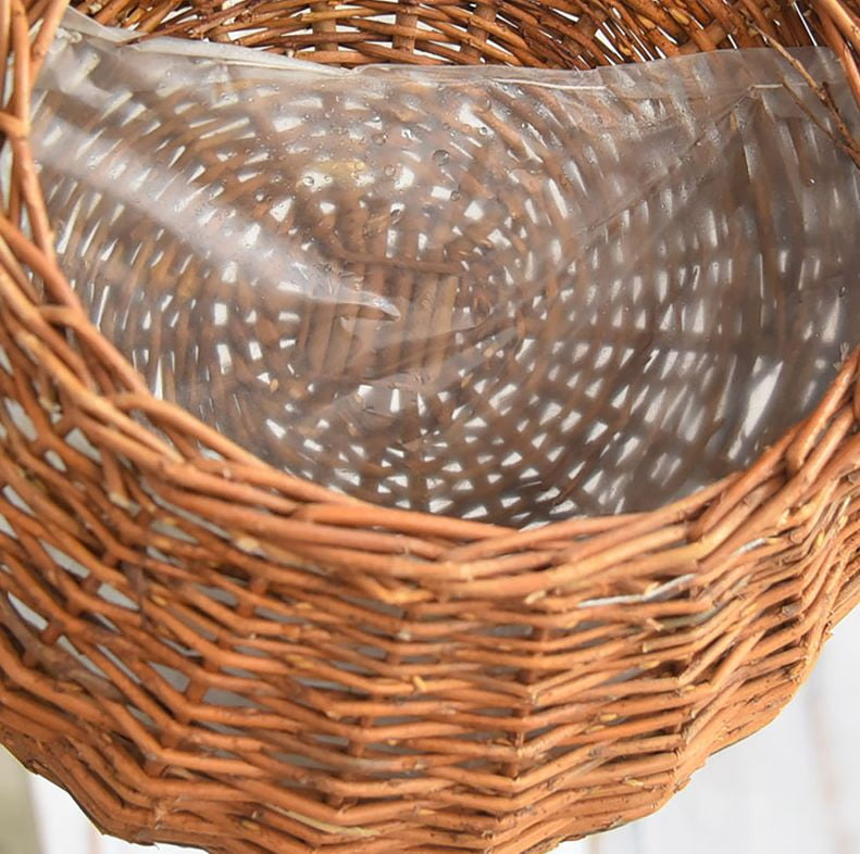 AFACUHX Wicker Woven Hanging Basket with Handle Handmade Rattan Planter Hanging Flower Storage Pot for Home Garden Patio Wedding Hanging Wall Basket Decorations
