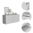 thumbnail image 3 of Asteria 6 Drawer Double Dresser, Metal Handles White, 3 of 9