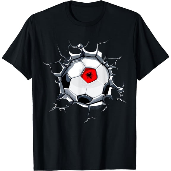 Albania Soccer Fans Jersey Albanian Football Cracked, Wall T-Shirt mens t t men,black,women,misfits,journey ,boys
