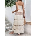 thumbnail image 6 of Womens Bohemian Printed Beach Set Halter Neck Sleeveless Top and Midi Skirt Two Piece Outfit White S, 6 of 9