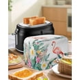 thumbnail image 4 of Pink Flamingo Toaster Cover 4 Slice, Large Kitchen Appliance Covers, Watercolor Summer Botanical Floral Toaster Oven Cover with Loop, Bread Machine Cover Polyester Dust Cover Protection, 4 of 4