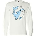 thumbnail image 3 of Inktastic Hi- Cute Shark Long Sleeve T-Shirt, 3 of 5