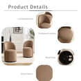 thumbnail image 6 of Upholstered Kitchen & Dining Room Barrel Chair, Mid Century Modern Round Velvet Dining Chair, 360 Degree Swivel Comfy Armless Accent Makeup Vanity Side Chair for Bedroom Living Room, Set Of 1, 6 of 7