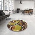 thumbnail image 3 of Ahgly Company Indoor Square Abstract Metallic Gold Abstract Area Rugs, 4' Square, 3 of 6