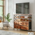 thumbnail image 3 of EnHomee TV Stands for 45 inch TV 5 Drawer Dresser with Shelves Dressers for Bedroom Living Room,Rustic Brown, 3 of 8