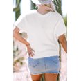 thumbnail image 3 of FOLUNSI Elegant Knit Tee - Eyelet Chic, Daily Casual Essential, 3 of 8