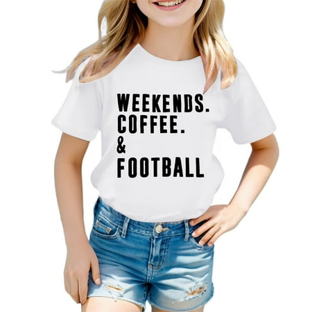 

CHUOU Toddler Girls Boys Short Sleeve Rugby Letter Prints Tops T Shirt Clothes Fashion Outwear