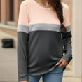 thumbnail image 4 of Weardear Women's Color Block Long Sleeve Tunics Tops Casual Crew Neck Shirts Loose Fit Blouses, 4 of 7