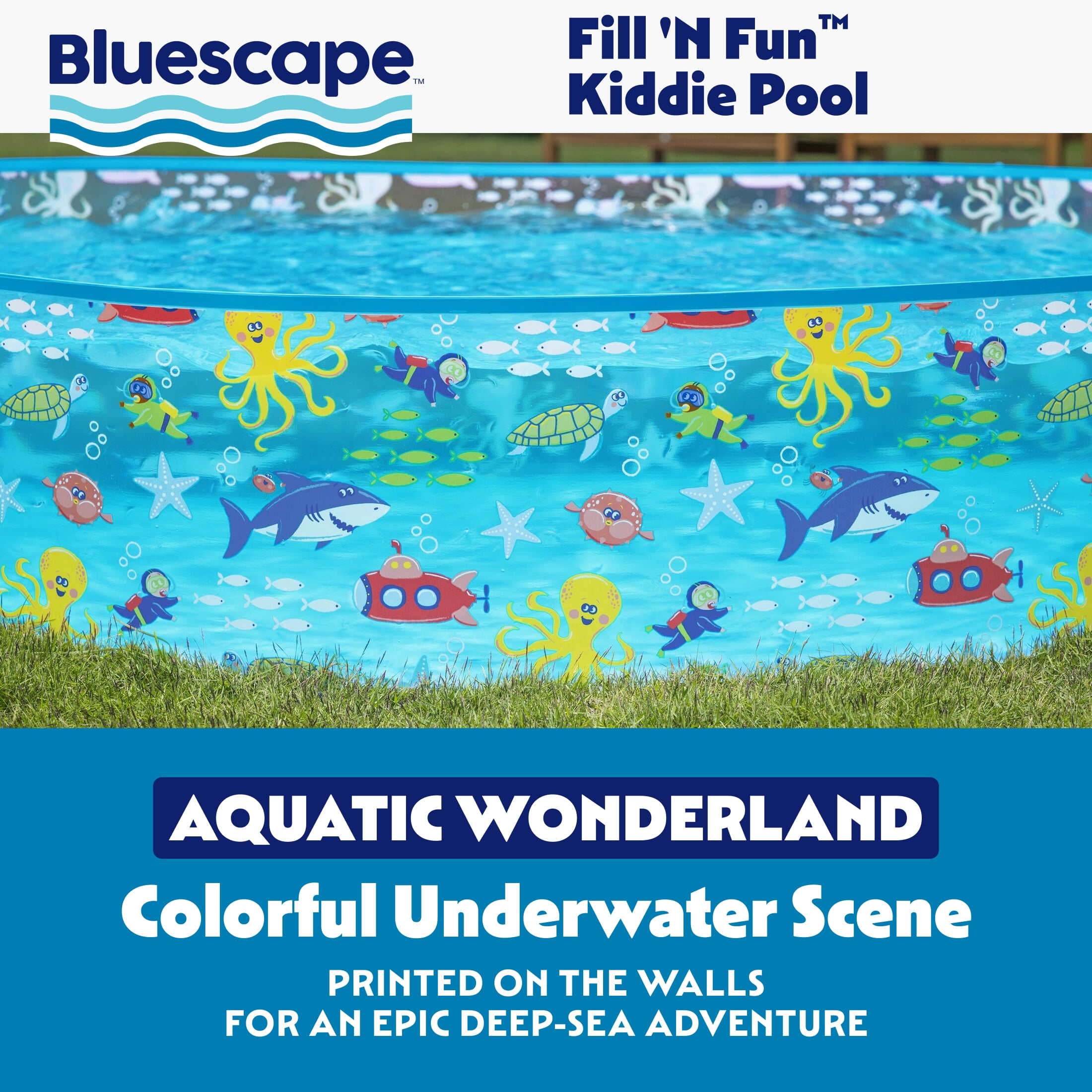 Bluescape Round Multi-Color Above-Ground Kiddie Pool 6' x 15"