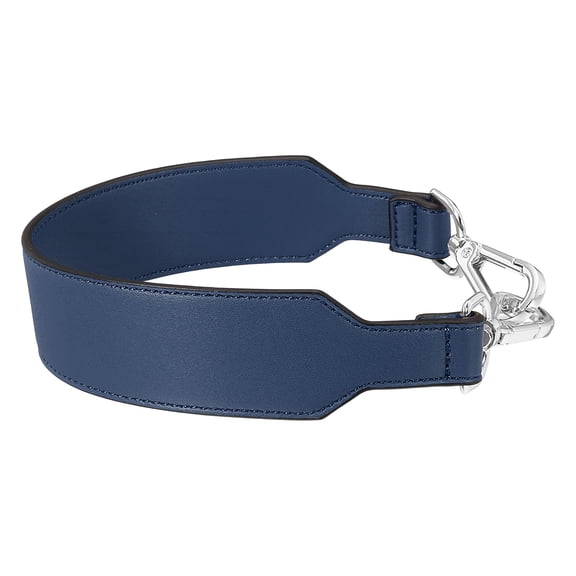 Uxcell 16 Inch Leather Purse Strap, Plain Pattern Short Leather Handbag Strap Replacement with Silver Buckle for Women DIY Handbags Underarm Bags Shoulder Bags, Blue