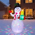 thumbnail image 4 of 5 FT Christmas Inflatable Snowman Outdoor Decoration with Rotating LED Lights, Blow Up Snowman Yard Decor for Xmas Holiday Party Garden Decorations, 4 of 11