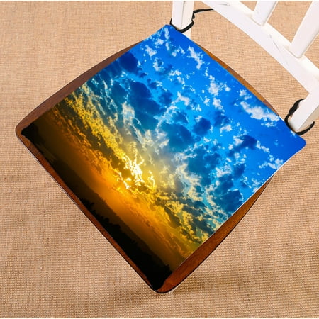 

PHFZK Sky Chair Pad Beautiful Sunset Seat Cushion Chair Cushion Floor Cushion Two Sides Size 18x18 inches