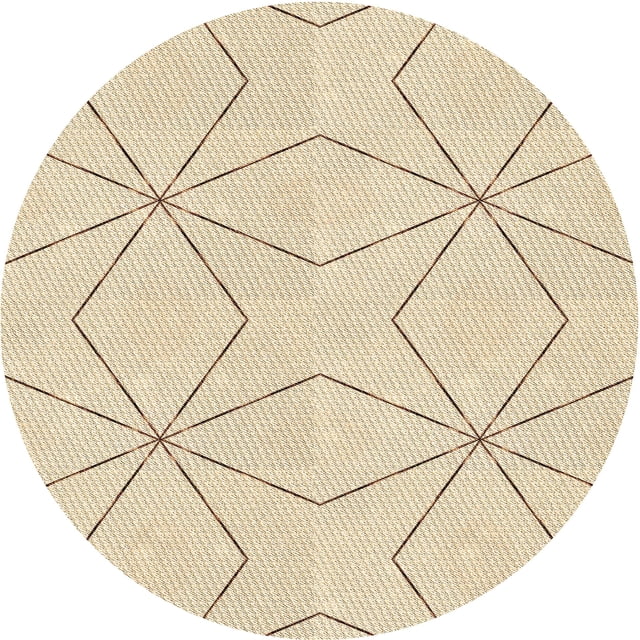 Ahgly Company Tapis d'Intérieur Lavable en Machine Carré Transitionnel Vanille Or, 3 Pieds Carré