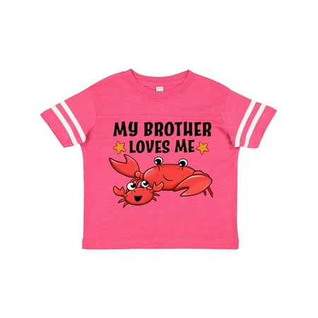 

Inktastic My Brother Loves Me- Cute Crab Family Gift Toddler Boy or Toddler Girl T-Shirt