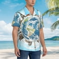 thumbnail image 3 of Disketp Hawaiian Shirts For Men,World Travel Print Mens Casual Short Sleeve Button Down Shirts Beach Shirt, 3 of 7