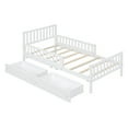thumbnail image 7 of Twin Size Wood Platform Bed with Guardrails & 2 Storage Drawers, Space-Saving Kids/Teens Bed, Sturdy Pinewood Frame, 7 of 7