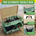 thumbnail image 3 of Wakeman Outdoors Fishing Tackle Box Organizer - 2 Layer Tacklebox Storage Box with Dividers, Green, 3 of 8