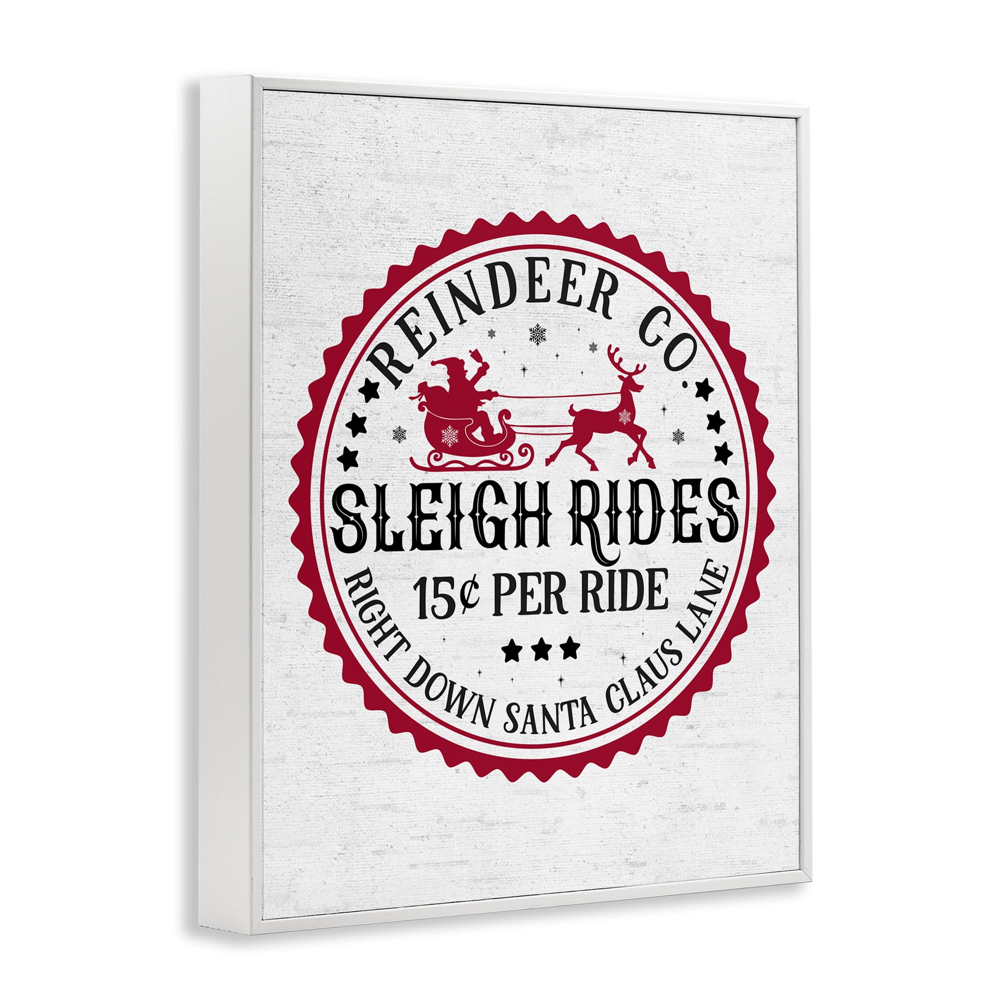 Stupell Industries Vintage Sleigh Rides Holiday Painting White Framed Art Print Wall Art, 16 x 20