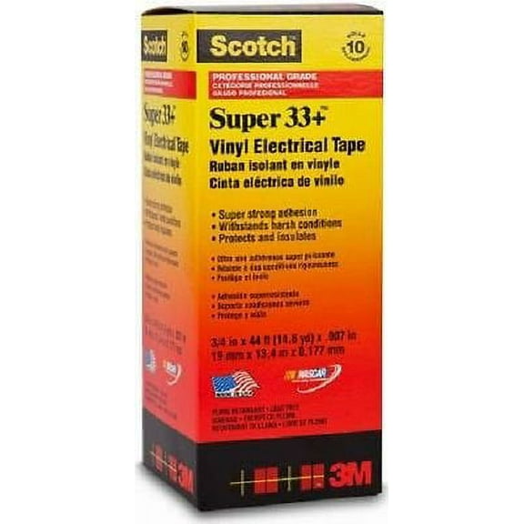 Scotch Super 33 Vinyl Electrical Tape, 3/4 x 44 ft, Pack of 10 Rolls