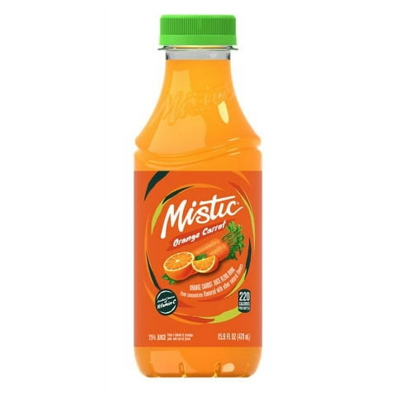 Mistic Orange Carrot Flavored Juice Drink 15.9oz (pack of 6)