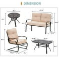 thumbnail image 3 of SUNCROWN 5-Piece Outdoor Patio Metal Conversation Set, Brown, 3 of 6