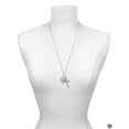 thumbnail image 3 of Delight Jewelry Goldtone 'Faith Rocks' on Clear Crystal Heart Be Strong and Courageous Engraved Cross Zoey Necklace, 28", 3 of 4