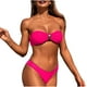 thumbnail image 2 of Traje de baño de 2 piezas para mujer, trajes de baño para mujer, traje de baño de color liso para mujer + bañador y bikini de moda con abertura, traje de baño de nailon para mujer, 2 of 5