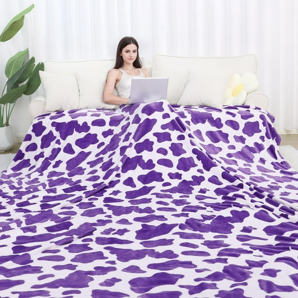 Soft King Size Blanket Lavender Violet Purple Bed Blankets King Size Fuzzy Lightweight Large Blanket Bedding Decor for Full Bed Couch