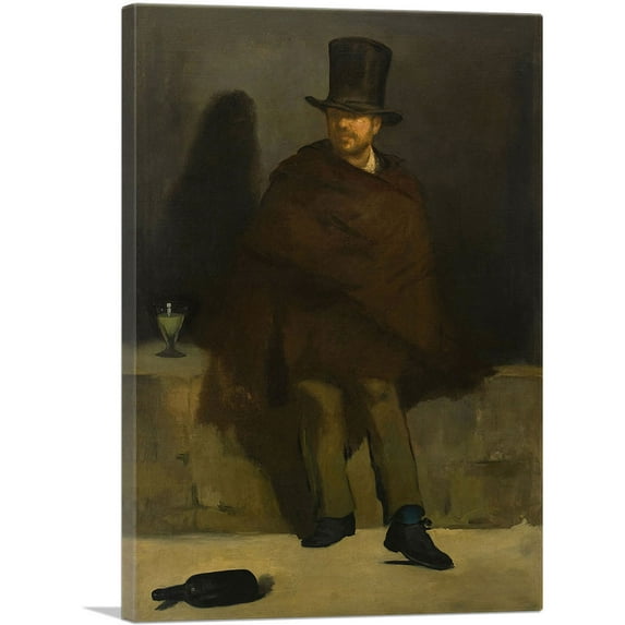 ARTCANVAS The Absinthe Drinker 1859 Canvas Art Print by Edouard Manet - Size: 18" x 12" (1.50" Deep)