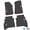 Black w/ Red & White insert, variant on Flextread Floor Mats for 20-24 Jeep Gladiator - Mopar Licensed Factory Fit - Black w/ Pink & White Jeep Wave Insert - 100% Made in USA