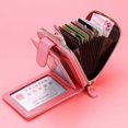 thumbnail image 5 of Tarjetero de moda con bloqueo para tarjetas de crédito, organizador de estuches, monedero, billetera, RFID, marrón, 5 of 5