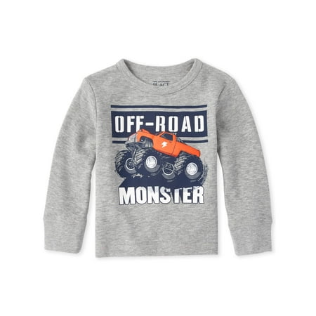 The Children's Place Long Sleeve 'Off-Road Monster' Truck Graphic Crew Neck Thermal (Baby Boys & Toddler (Best Place To Get Baby Clothes)