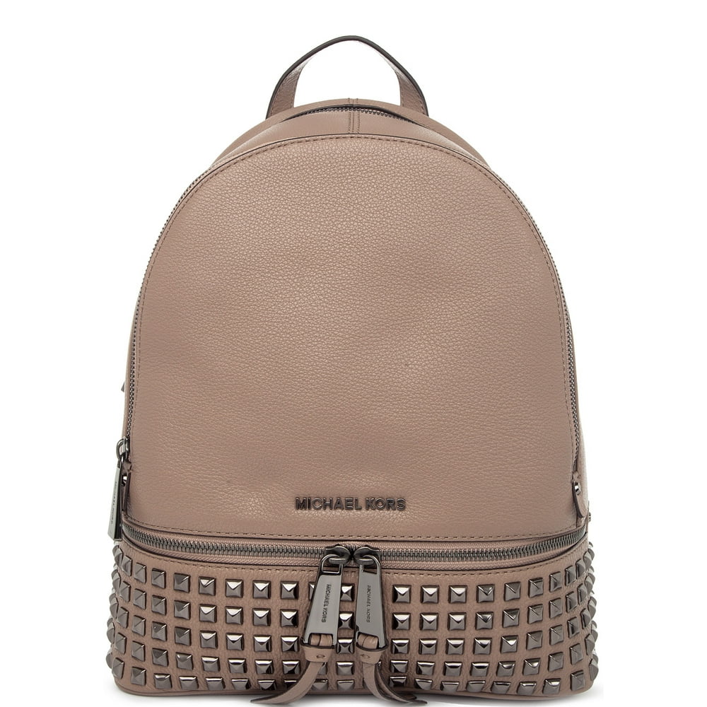 Michael Kors Rhea Studded Leather Medium Backpack Cement