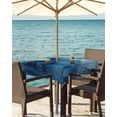 thumbnail image 3 of Fsddascl Navy Blue Marble Outdoor Tablecloth - 60x60 Inch Square Dining Table Cover, Modern Ink Painting Abstract Art Waterproof Outdoor Table Cloth with Umbrella Hole & Zipper for Picnic/Patio, 3 of 7