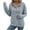 Light Blue, variant on HAiming Womens Hoodies Casual Button V Neck Long Sleeve Pullover Solid Color Hooded Sweatshirt with Pocket