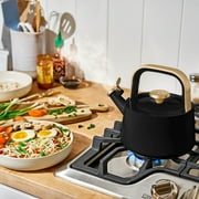 Beautiful 1.8L Ceramic Non-Stick Stovetop Tea Kettle, Black Sesame by Drew Barrymore