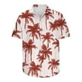 thumbnail image 4 of ZCFZJW Mens Hawaiian Tropical Palm Tree Shirts Lightweight Casual Summer Short Sleeve Button Down Beach T-Shirts Fashion Vacation Outfit Clothes Brown XXXL, 4 of 5