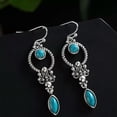 thumbnail image 6 of QQTDFG Dangle Hook Earring Retro Thai Silver Turquoise Gemstone Natural Stone Pendant-default, 6 of 8