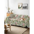 thumbnail image 3 of White Pink Flower Couch Cover for 2 Cushion Couch, Shabby Chic Spring Vintage Leaf Green Washable Love Seat Sofa Covers Slipcover, Throw Sofa Covers for Pets, Furniture Protector 71"x102", 3 of 9