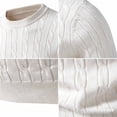 thumbnail image 7 of Men's Cable Knit Sweater Crew Neck Long Sleeve Pullover Top Solid Color Warm Casual Daily Wear Fall Winter, 7 of 7