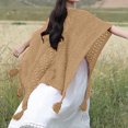 thumbnail image 2 of Fgnfyis Elegant Winter Shawl Wraps For Women Knitted Cardigan Poncho Cape Open Front Soft Tassel Sweater Khaki One Size, 2 of 7