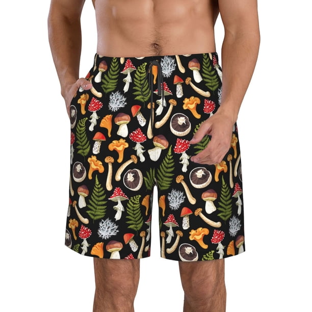 Fotbe Mushrooms Trajes de Baño Estampados para Hombre, Shorts de Verano de Secado Rápido, Ropa de Playa, Bañadores-XX-Large