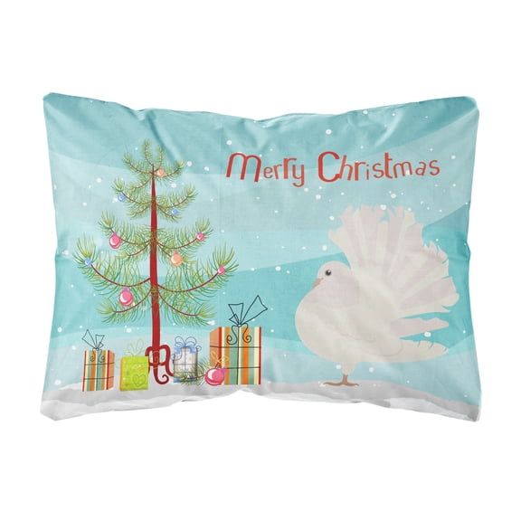 Carolines Treasures BB9317PW1216 Silver Fantail Pigeon Christmas Canvas Fabric Decorative Pillow, Teal, 12H x16W,