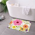 thumbnail image 3 of SPXUBZ Non Slip Flannel Polyester Floor Mat With Colorful Floral Design For Bathroom Kitchen Bedroom Decoration 24x16 inch, 3 of 5
