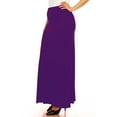 thumbnail image 2 of Moa Collection Women's Plus Size Casual Solid High Waisted A -line Maxi Skirt with an elastic Waistband, 2 of 6