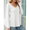 thumbnail image 5 of Fancyglim Womens Tunic Top Casual Long Sleeve Shirts V Neck Aline Blouse White XL, 5 of 10