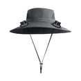 thumbnail image 4 of 3 Speed Solar Powered Fan Hat with 2 Fans, Wide Brim Sun Hat for Outdoor Fishing, Hiking Gardening, USB Solar Charging Fisherman Hat, Father's Day Gift for Men Dad, Birthday Gift for Women, Gray, 4 of 7
