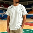 thumbnail image 2 of Fwqbns Men's Raglan Sleeve Quick Dry T-Shirt Moisture Wicking Athletic Workout Tee Short Sleeve Running Shirt White, 2 of 5