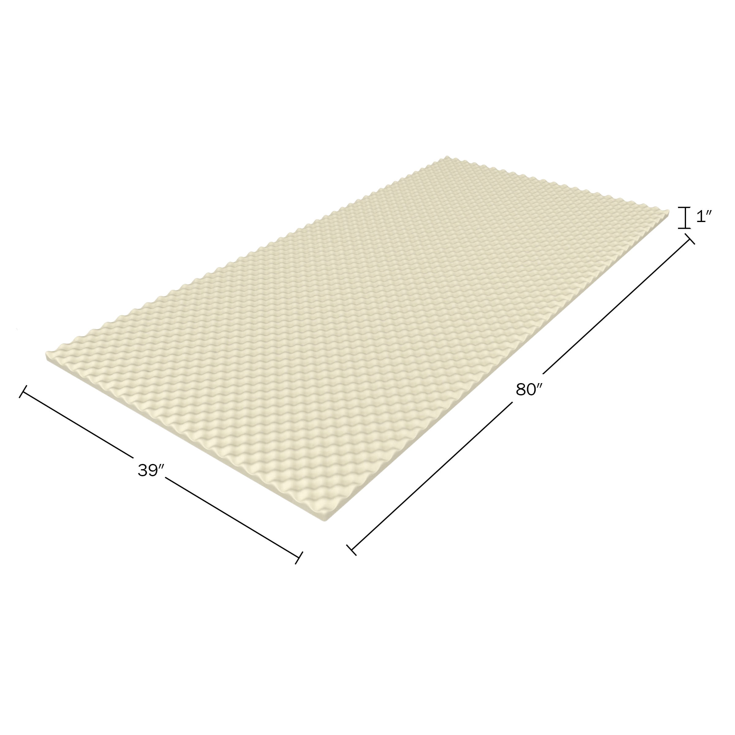 Everyday Home Egg Crate Foam Mattress Topper – Twin XL Bed Pad