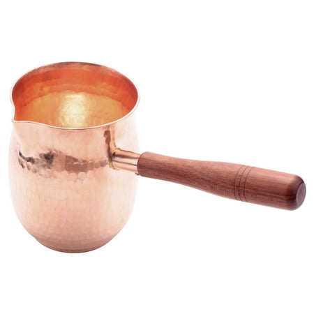 

450ML Pure Copper Handmade Coffee Tea Set Turkish Greek Arabic Coffee Pot with Wooden Handle Coffee Maker for Barista